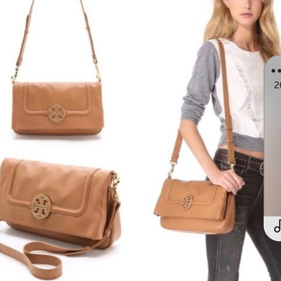 New Tory Burch Amanda Foldover Messenger Bag